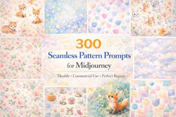 300 Seamless Pattern Prompts for Midjourney