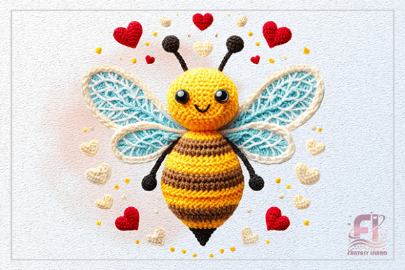 Add a Touch of Cozy Charm with Cute Crochet Bee Valentine Bee Clipart