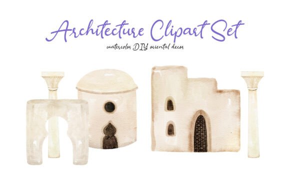 Arabian Architecture DIY PNG Clipart Set