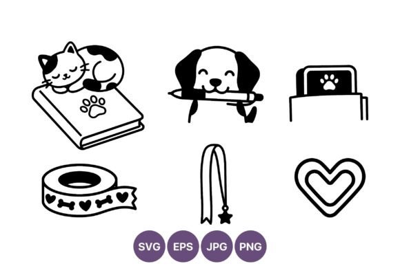Cat Dog Pet Icons Vector Art