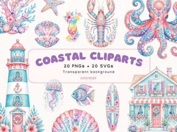 Coastal Watercolor Cliparts, Sea Life: A Practical Guide for Modern Designers