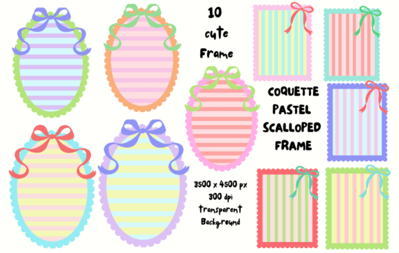 Coquette Pastel Scalloped Frame Clipart: Elevating Your Aesthetic with Soft Elegance