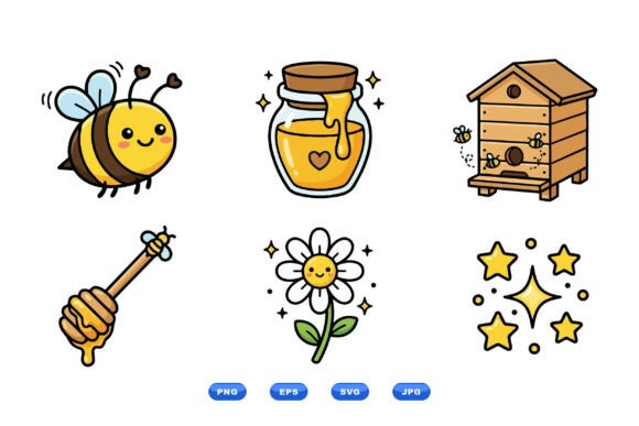 Cute Bee Honey Clipart Pack: A Versatile Asset for Creative Projects