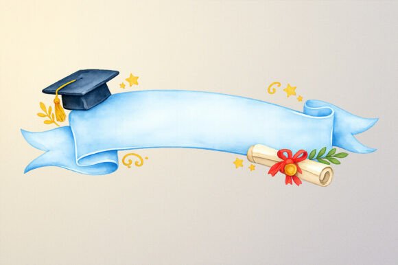 Elevating Your Graduation Designs with Premium Ribbon Banner Clipart