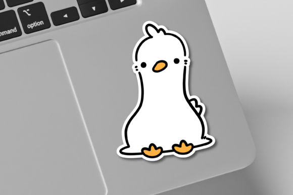 Enhance Your Creative Projects with the Sitting Goose Sticker PNG