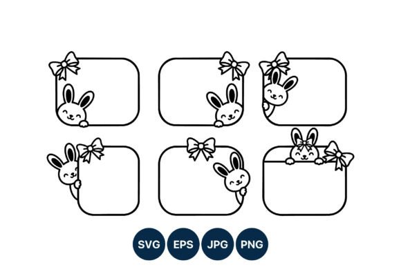 Evaluating Cute Bunny Bow Frame Vector Art for Versatile Design Projects