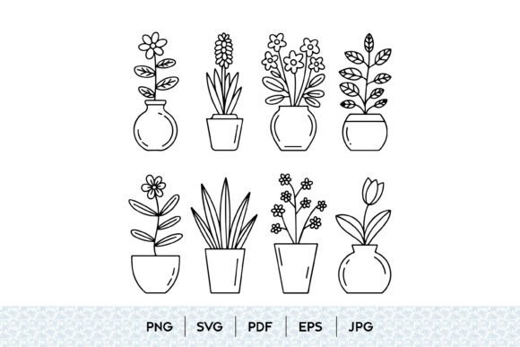 Evaluating the Cute Potted Plant Line Art Bundle for Digital Design Projects