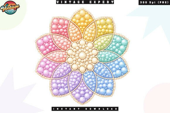 Evaluating the Pearl Flower Rainbow Beaded Floral PNG for Premium Designs