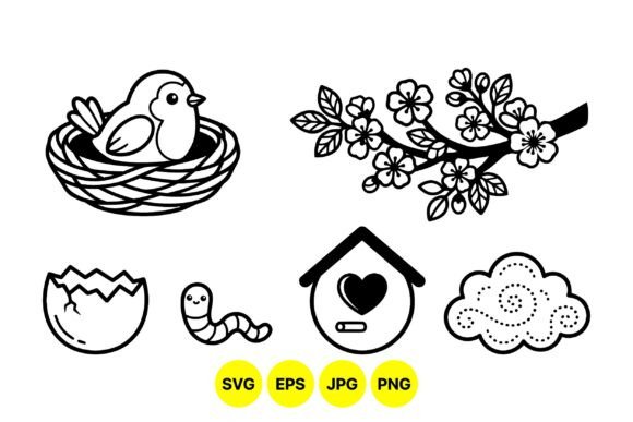 Evaluating the Spring Baby Bird Clipart Set