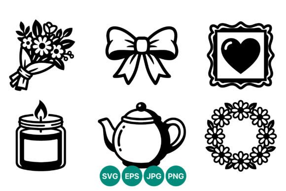 Floral Bow Heart Candle Teapot Vector: A Guide to Choosing and Using High-Quality Line Art