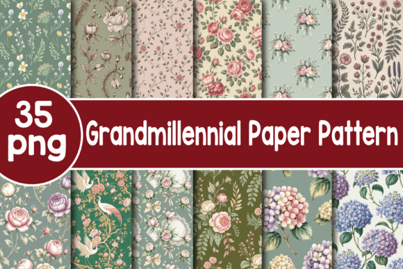 Grandmillennial Paper Pattern Seamless