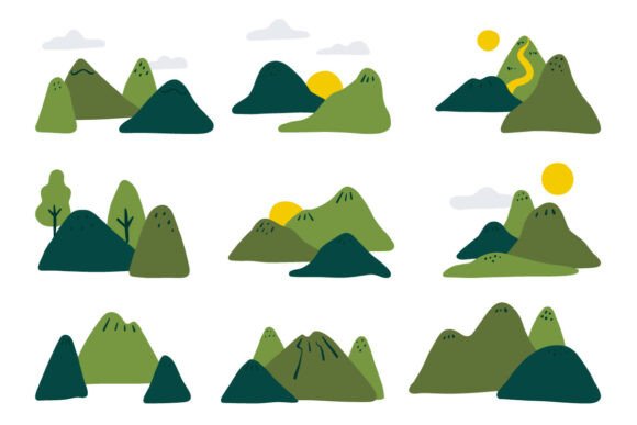 Hand Drawn Mountain Landscape Element Set: A Strategic Asset for Visual Communication