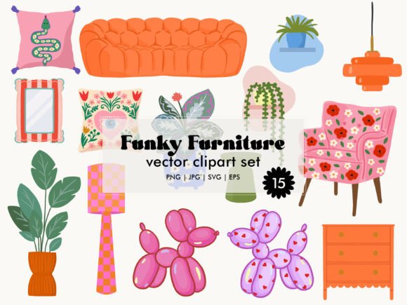 Infusing Playful Personality into Design with Funky Furniture Clipart