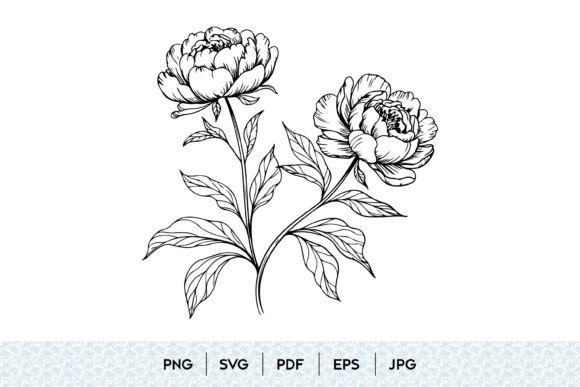 Peony Flower SVG Bundle: Essential Digital Assets