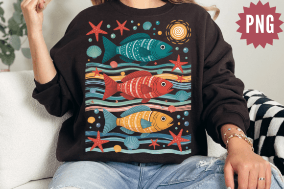 Reviving Retro Aesthetics: The Creative Power of Colorful Fish Ocean Vintage PNG Designs