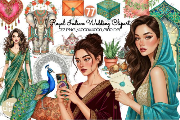 Royal Indian Wedding Clipart Bundle
