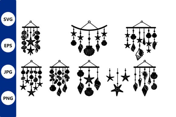 Shell Hanging Vector Decor for Coastal Interiors