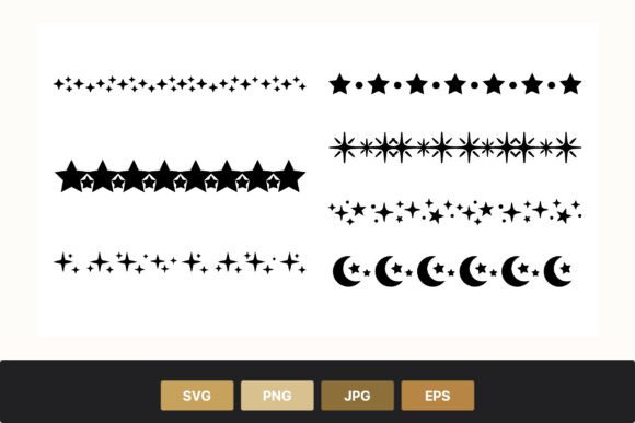 Star Moon Border Set: Elevating Designs with Celestial Elegance