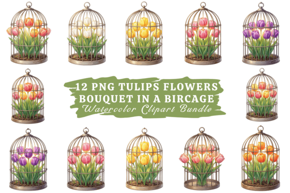 The Tulips Watercolor Clipart Bundle 07