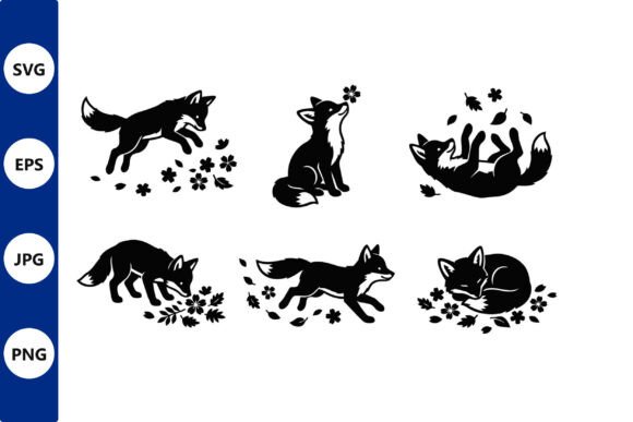 Unlocking Creativity with Fox Floral Silhouettes Vector Art