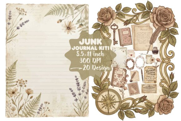 Victorian Floral Junk Journal Kit 20