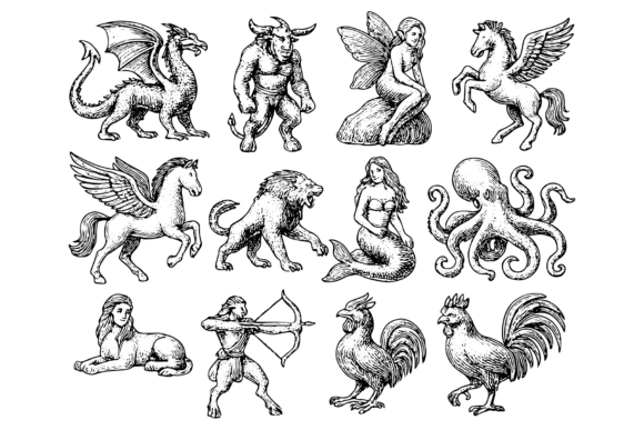 Vintage Mythical Creatures Engravings: A Practical Asset Evaluation