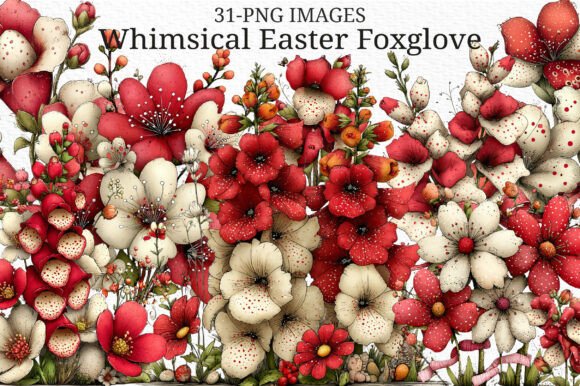Whimsical Easter Foxglove Clipart Png