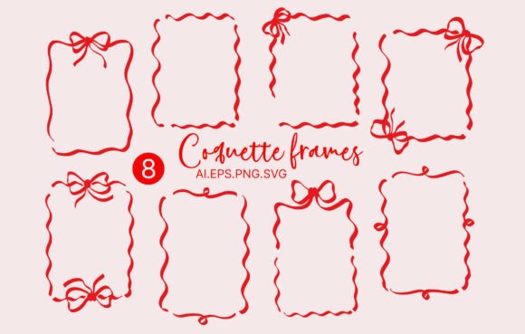 Whimsical Romantic Frames Clipart: Elevating Design with Hand-Drawn Charm