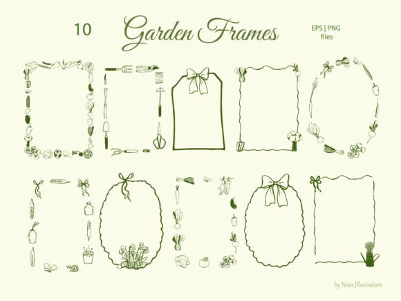 Whimsy Garden Frames Set: Elevating Digital Design with Organic Aesthetics